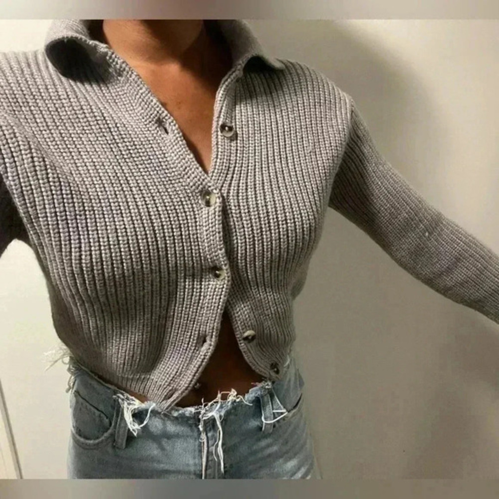 Merino Wool Cardigan Button Up